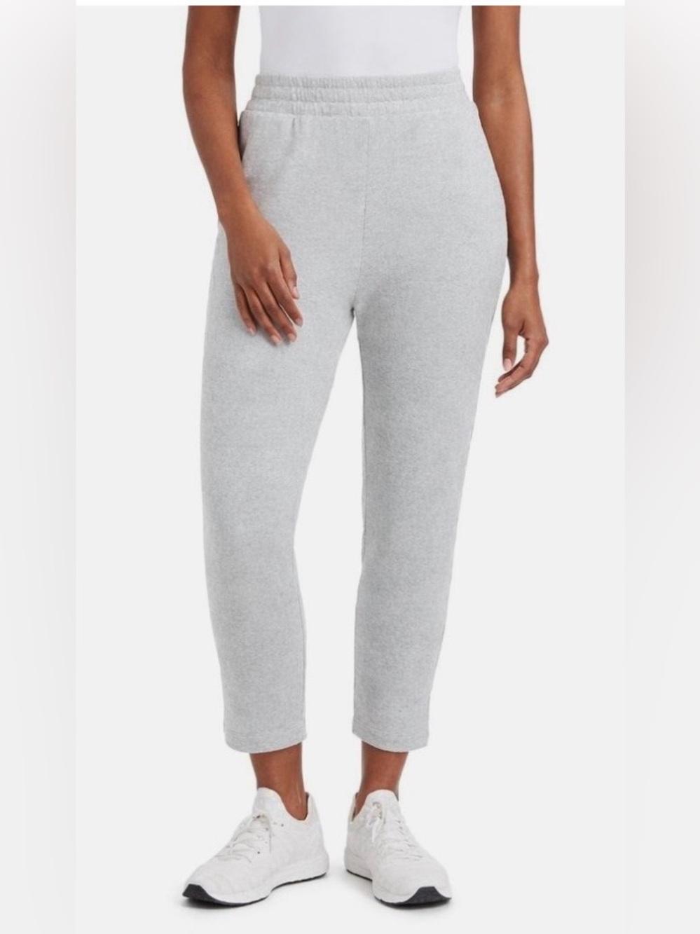 🆕 Danskin Light Gray Luxe Retro Jogger, High-Waist Jogger Pants, Size L